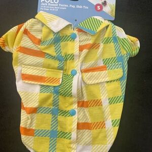 Plaid Yellow and Blue Kids Shirt size Small